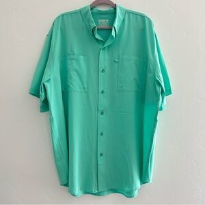 Reel Legends Shadester Button Up Performance Shirt Mint Green Size XL